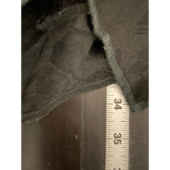 Vintage Studio VK Kimono Womens XL Black Green Open Front Boho Floral Velvet USA - Picture 7 of 8